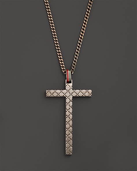 gucci mens necklace cross|Gucci chunky necklace.